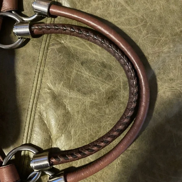 B Makowsky Large Brown Leather Purse Bag - Picture 10 of 10